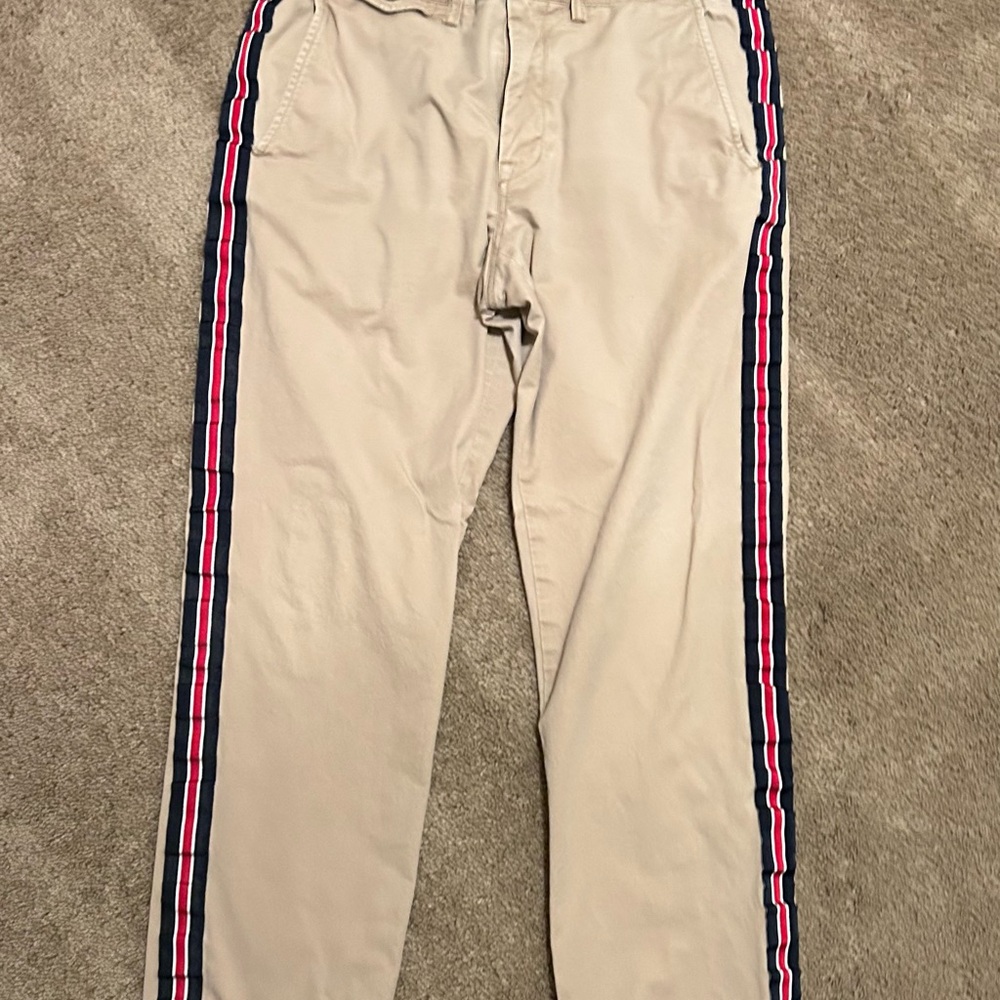 Ralph Lauren Tan Chinos with Red Accents